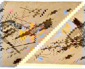 Fine French Art Deco Designed After Kandinsky Rug 6'7" x 8'1" (2.01 x 2.46 M)