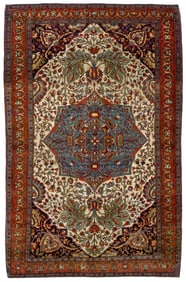 Antique Persian Farahan Sarouk Rug 4'3" x 6'7" (1.30 x 2.01 M)