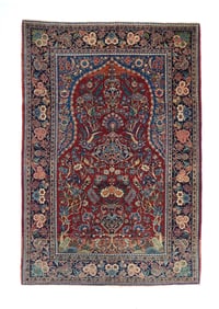 Vintage Persian Kashan Rug 4'4" x 6'6" (1.32 x 1.98 M)