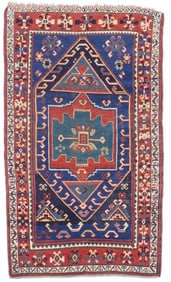 Antique Kazak Rug 3'10" x 6?8" (1.17 x 2.03 M)