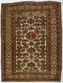 Antique Caucasian Perpedil Rug 3?5" x 4?4" (1.04 x 1.32 M)