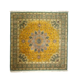 Persian Silk Qum Rug 8' x 8?2" (2.44 x 2.49 M)