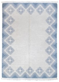 Vintage Swedish Kilim Rug 4'1" x 5'8" (1.24 x 1.73 M)