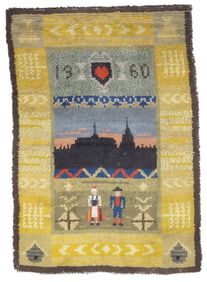 Vintage Persian Gabbeh Rug 3'2" x 4'6" (0.97 x 1.37 M)