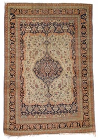 Antique Persian Mohtasham Kashan Rug 4'4" x 6?5" (1.32 x 1.96 M)