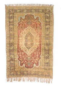 Antique Turkish Silk Kayseri Rug 4' x 5?11" (1.22 x 1.80 M)