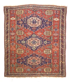 Antique Sumak Rug 7'8" x 9'1" (2.34 x 2.77 M)