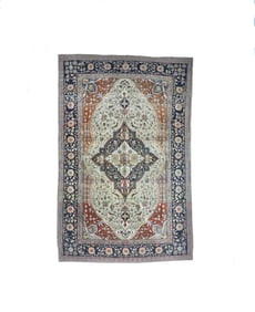 Antique Persian Mohtasham Kashan Rug 4'2" x 6?5" (1.27 x 1.96 M)