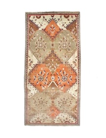 Antique Turkish Short Runner Rug 2'11" x 5?10" (0.89 x 1.78 M)