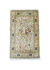 Antique Turkish Silk Hereke Rug 2' x 3?5" (0.61 x 1.04 M)