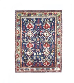 Antique Caucasian Kuba Rug 3'9" x 4?10" (1.14 x 1.47 M)