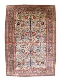 Antique Persian Silk on Silk Heriz Rug 10? x 14? (3.05 x 4.27 M)