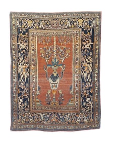 Antique Persian Tabriz Haji Jalili Rug 4?4" x 5?9" (1.32 x 1.75 M)
