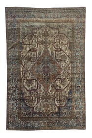 Antique Persian Silk Mohtasham Kashan Rug 6'5" x 10? (1.96 x 3.05 M)