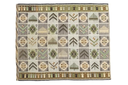 Vintage Swedish Kilim Rug 5'1" x 6?2" (1.55 x 1.88 M)