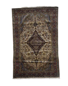 Antique Persian Silk on Silk Farahan Rug 4'2" x 6?7" (1.27 x 2.01 M)