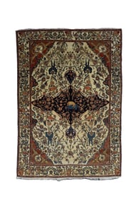 Antique Persian Farahan Sarouk Rug 4'5" x 6'8" (1.35 x 2.03 M)
