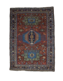 Antique Persian Heriz Rug 4'10" x 6?10" (1.47 x 2.08 M)