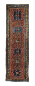 Antique Persian Heriz Long Rug 3'5" x 10'4" (1.04 x 3.15 M)
