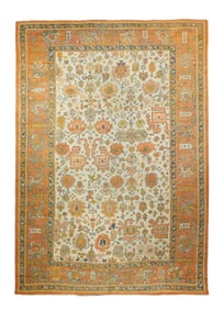 Antique Turkish Oushak Rug 9'0'' x 13'5'' (2.74 x 4.09 M)