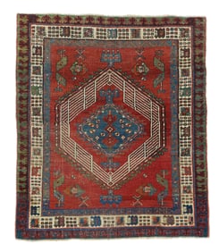 Antique Persian Sarab Rug 3'8" x 4'3" (1.12 x 1.30 M)