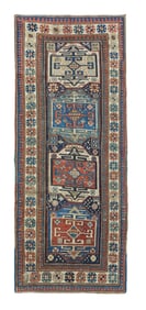 Antique Caucasian Kazak Rug 3'1" x 7'7" (0.94 x 2.31 M)