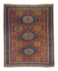 Antique Caucasian Sumak Rug 7'9" x 9'4" (2.36 x 2.84 M)