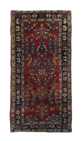 Antique Persian Mohajeran Sarouk Rug 2' x 4' (0.61 x 1.22 M)