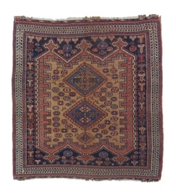 Antique Persian Afshar Rug 3'11" x 4'5" (1.19 x 1.35 M)