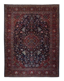 Antique Persian Kashan Rug 9'6" x 11'6" (2.90 x 3.51 M)