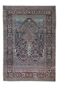 Antique Persian Tehran Rug 4'10" x 6'11" (1.47 x 2.11 M)
