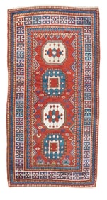 Antique Caucasian Kuba Rug 3'10" x 7'7" (1.17 x 2.31 M)