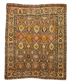 Antique Persian Haji Jalili Tabriz Rug 4'6" x 5'6" (1.37 x 1.68 M)