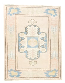 Turkish Oushak Rug 3' x 3'11" (0.91 x 1.19 M)