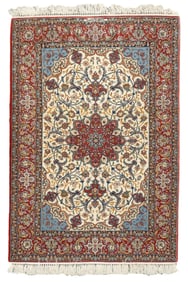 Extremely Semi Antique Persian Isfahan (Signed) Rug 3'8" x 5'3" (1.12 x 1.60 M)