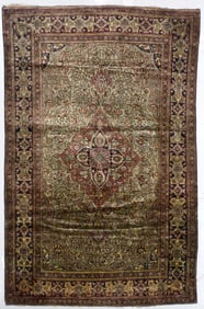 Antique Persian Silk Mohtasham Kashan Rug 4'7" x 7?2" (1.40 x 2.18 M)