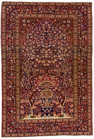 Antique Persian Isfahan Rug 4'5" x 6'8" (1.35 x 2.03 M)