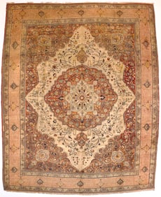 Antique Hajijalili Tabriz Rug 9'6" x 11'8" (2.90 x 3.56 M)