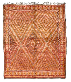 Antique Moroccan Oushak Rug 7?2" x 8?7" (2.18 x 2.62 M)