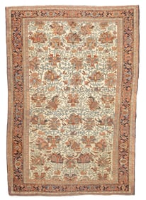 Antique Persian Heriz Serapi Unusual Design Rug 7'9" x 11'1" (2.36 x 3.38 M)