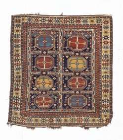 Antique Caucasian Kuba Rug 4'4" x 5'0" (1.32 x 1.52 M)