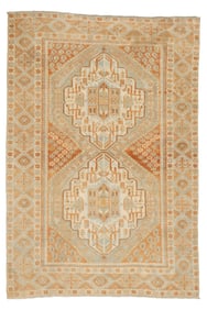 Antique Persian Qashqai Rug 4'2" x 6' (1.27 x 1.83 M)