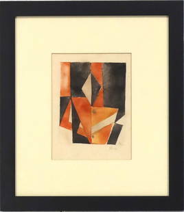 Nikolay Suetin Untitled: Untitled 7.7x10.4in signed by artist pencil, watercolor and ink on paper 1929