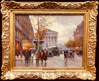 Edouard Cortes (1882 - 1969) - Rue Royale and La Madeleine, Autumn Day