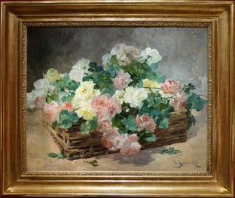 Georges Jeannin (1841 - 1925) - Panier de roses