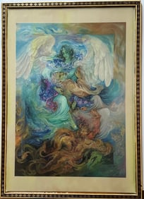 Signed Joseph Holston Hand Colored Etching