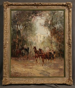 Charles Hoffbauer Oil on Canvas