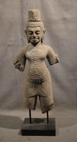 Khmer Ancient 10th Century Loot Stone Carving Buddha