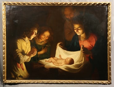 19th Century Oil on Canvas Mounted on Board