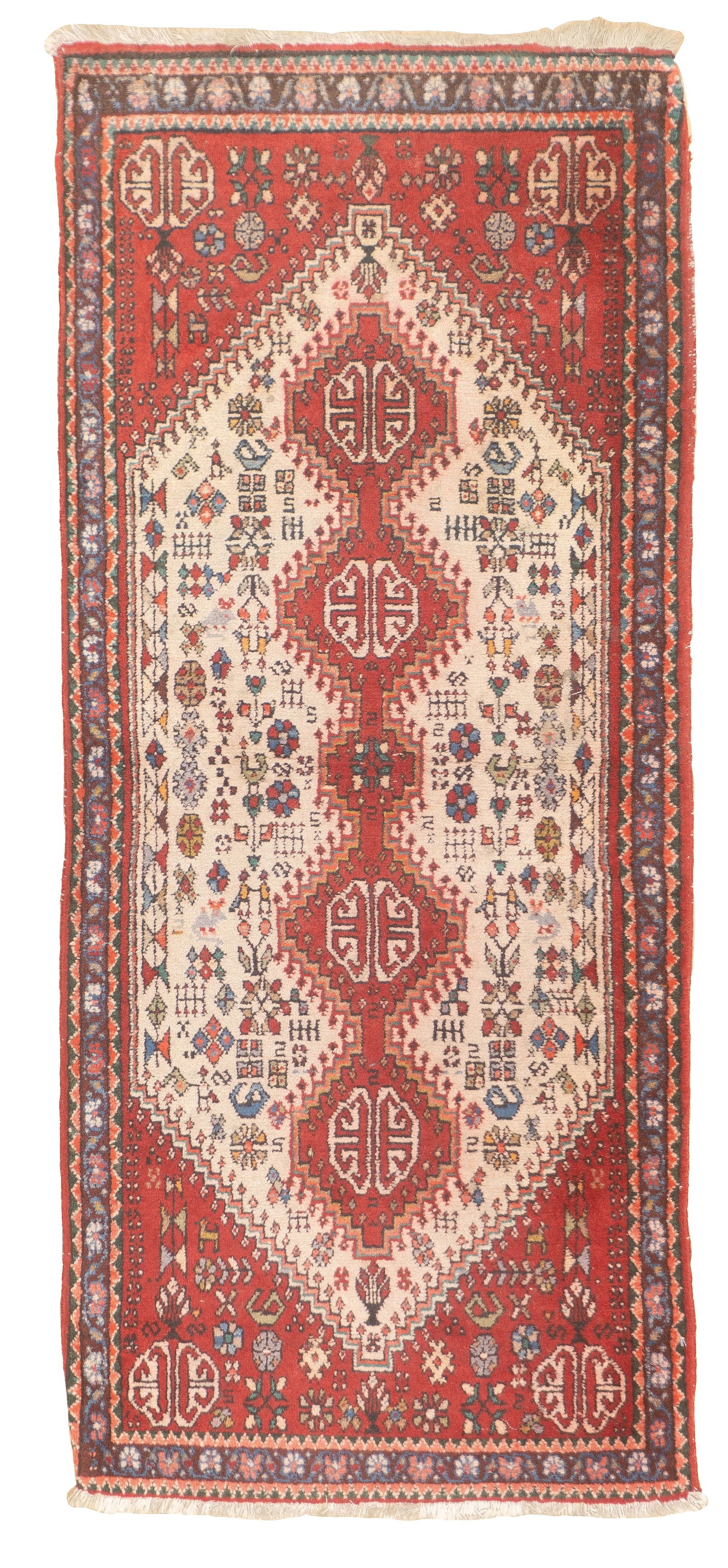 Vintage Persian Abadeh Rug 2' x 4'8" (0.61 x 1.42 M)